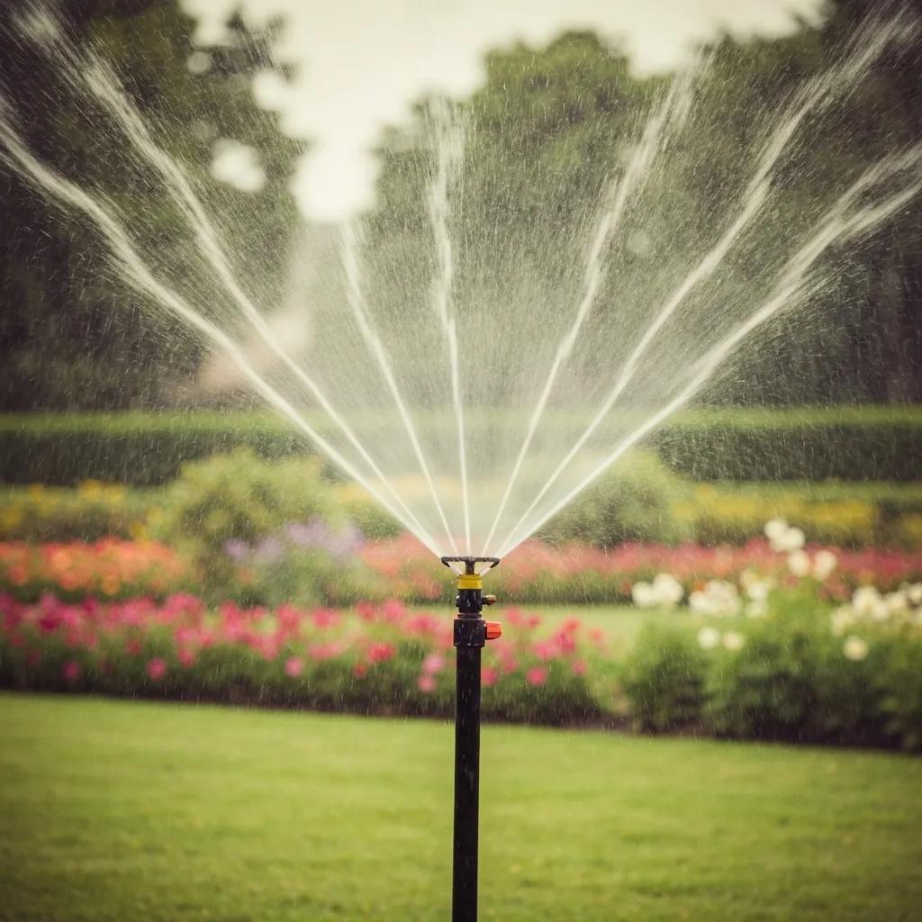 Close-up of a leaking sprinkler head with water pooling, illustrating the importance of leak detection